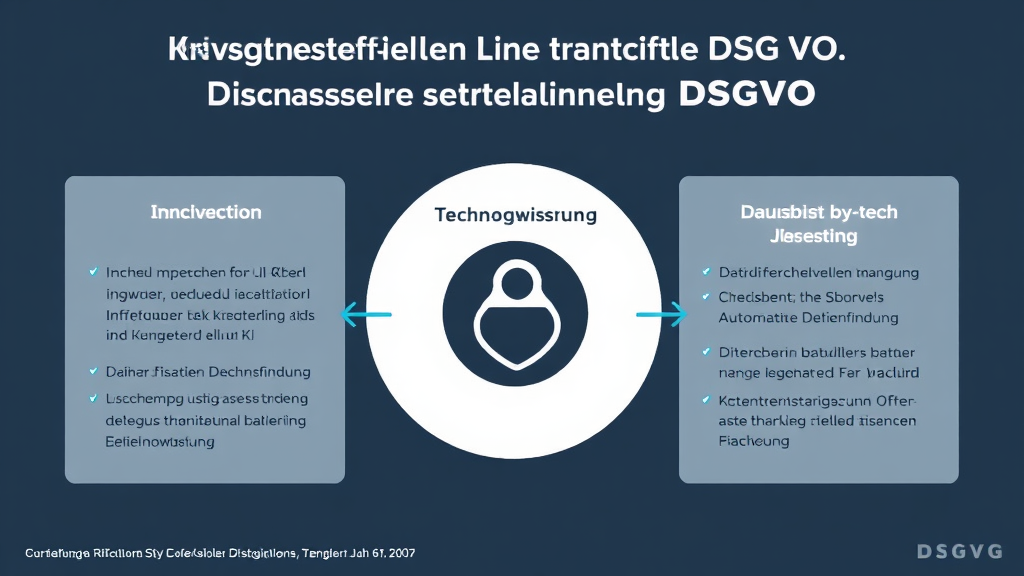 Grafik mit Schlüsselprinzipien der DSGVO für den Einsatz von KI, einschließlich Einwilligung, Datenschutz durch Technikgestaltung und automatisierte Entscheidungsfindung.